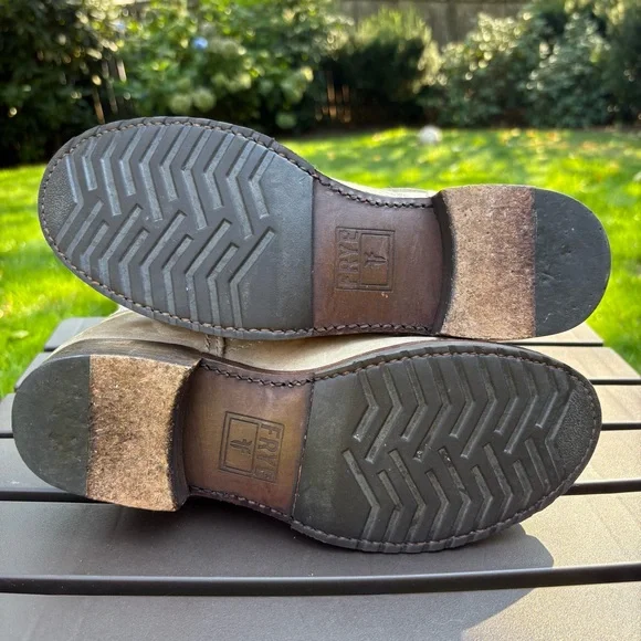 Frye Veronica Slouch Leather Tall Knee High Riding Motorcycle Boots Tan Size 9.5 - Picture 6 of 13